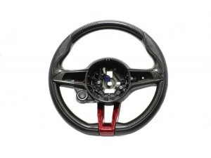 Alfa Romeo Giulia Steering Wheel Trim - Carbon Fiber - Side Cover Set - Italian Theme - QV Model Alfa Romeo Giulia Steering Wheel Trim - Carbon Fiber - Side Cover Set - Italian Theme - QV Model